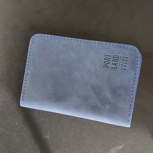 Portland leather passport holder - dark blue
